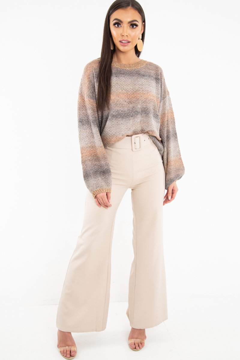 Multi Knitted Contrast Glitter Jumper - Daviana-Jumper