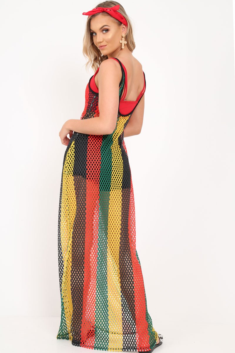 Multi Mesh Maxi Dress - Jenesa-Dresses