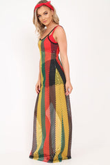 Multi Mesh Maxi Dress - Jenesa-Dresses