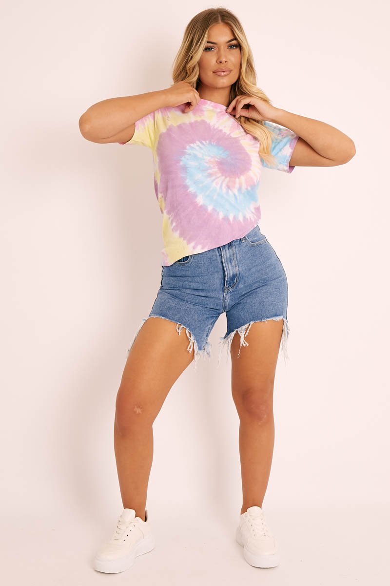 Multi Pastel Tie-dye T-shirt - Elaya-T-shirt