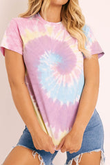 Multi Pastel Tie-dye T-shirt - Elaya-T-shirt