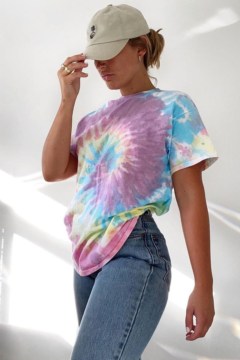Multi Pastel Tie-dye T-shirt - Elaya-T-shirt