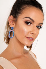 Multi Resin Drop Oval Earrings - Oceana-Jewellery