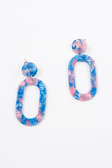 Multi Resin Drop Oval Earrings - Oceana-Jewellery