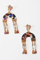Multi Resin Embellished Gem Earrings - Tristina-Jewellery