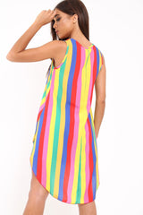 Multi Stripe Dip Hem top - Jaylinn-Tops