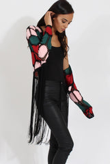 Multi Suede Patch Stitch Tassel Jacket - Kay-Jackets