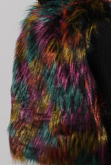 Multicolored Faux Fur Cropped Gilet - Naeva-Jackets