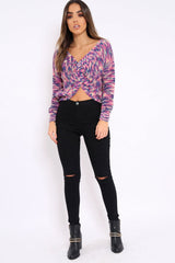 Multicolour Knot Knit Jumper - Kerri-Jumper