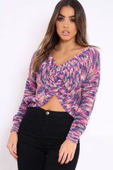 Multicolour Knot Knit Jumper - Kerri-Jumper
