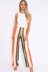 Multicolour Striped Wide Leg Trousers - Torah-Trousers