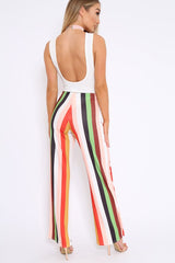 Multicolour Striped Wide Leg Trousers - Torah-Trousers