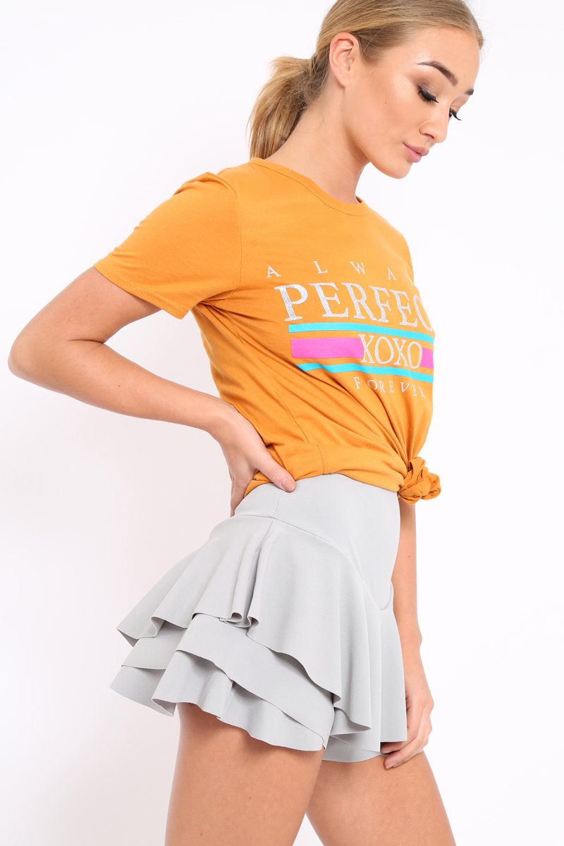 Mustard Always Perfect Slogan T-shirt - Analise-Tops