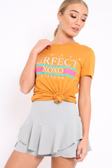 Mustard Always Perfect Slogan T-shirt - Analise-Tops