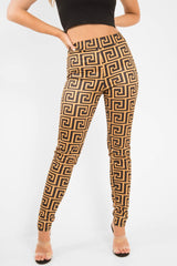 Mustard Aztec Print Leggings - Janie-Leggings