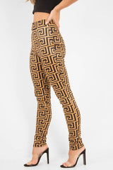 Mustard Aztec Print Leggings - Janie-Leggings