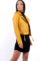 Mustard Biker Jacket - Hanna-Jackets