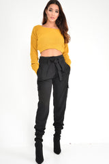 Mustard Chunky Knit Cropped Jumper - Jasmin-Crop Jumper