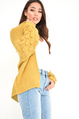 Mustard Chunky Knit Oversized Cardigan - Eaden-Knitwear