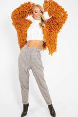 Mustard Crop Shaggy Jacket - Idelle-Jackets