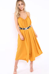 Mustard Culotte Jumpsuit - Aj-Jumpsuits