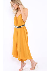 Mustard Culotte Jumpsuit - Aj-Jumpsuits
