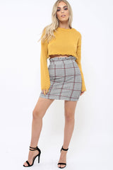 Mustard Distressed Cropped Jumper - Porta-Jumper