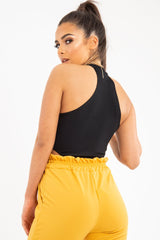 Mustard Drawstring Seam Front Tailored Joggers - Lissie-Trousers