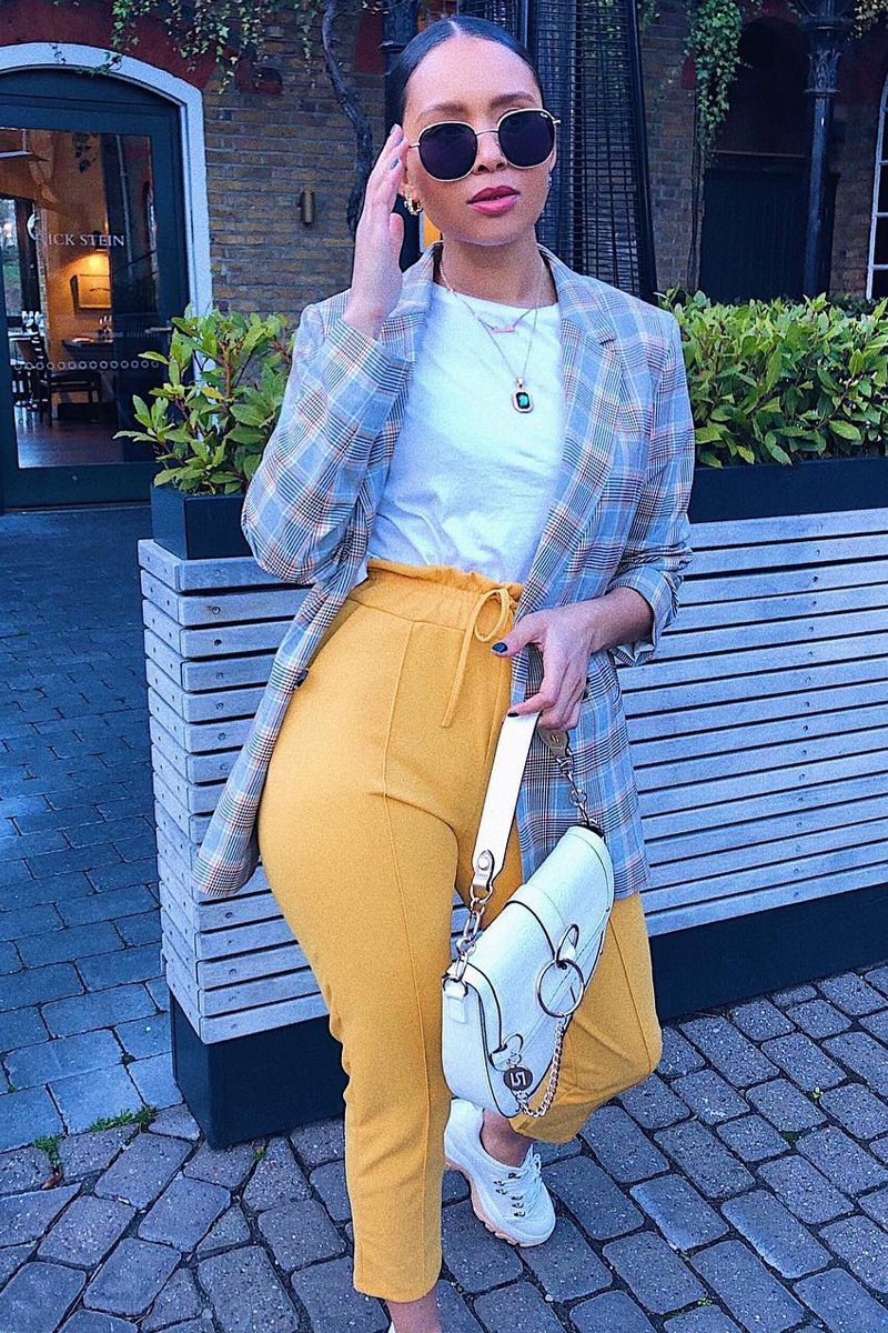 Mustard Drawstring Seam Front Tailored Joggers - Lissie-Trousers