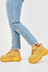 Mustard Extreme Sole Chunky Lace Up Trainers - Dalton-Trainers