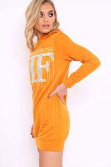 Mustard Femme Fatal Hooded Dress - Ivanna-Dresses