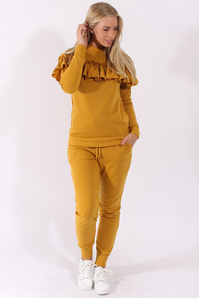 Mustard Frill Layer Tracksuit - Tawney-Tracksuits