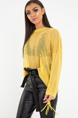 Mustard Glitter Net Knit Jumper - Loriann-Jumper