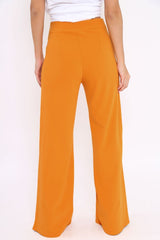 Mustard High Waisted Flare Trousers - Kym-Trousers