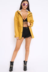 Mustard Hooded Rain Jacket - Fox-Jackets