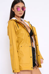 Mustard Hooded Rain Jacket - Fox-Jackets