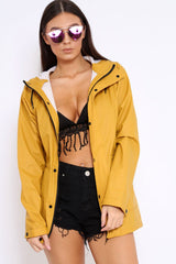 Mustard Hooded Rain Jacket - Fox-Jackets