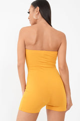 Mustard Jersey Bandeau Playsuit - Cristyn-Playsuits