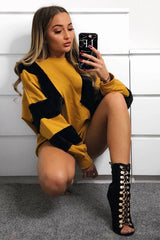 Mustard Jumper with Fur on Front and Sleeves - Mercedes-Jumper