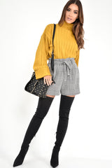 Mustard Knit High Neck Jumper - Jaelynn-Jumper