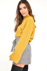 Mustard Knit High Neck Jumper - Jaelynn-Jumper