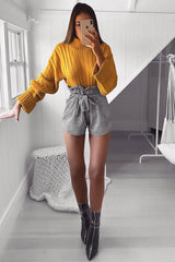 Mustard Knit High Neck Jumper - Jaelynn-Jumper