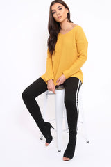 Mustard Knitted Jumper with Bow Back - Oliviah-Jumper