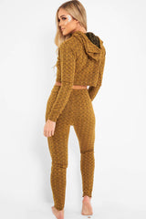 Mustard Marl Hooded Loungewear Set - Olevia-Loungewear