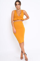 Mustard Midi Bodycon Skirt - Tiffy-Skirts
