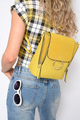 Mustard Multi Way Adjustable Ring Front Bag - Olina-Bags