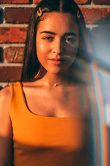 Mustard One Shouldered Crop Top - Kamri-Crop Tops