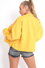 Mustard Oversized Denim Jacket - Aavya-Jackets