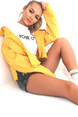 Mustard Oversized Denim Jacket - Aavya-Jackets