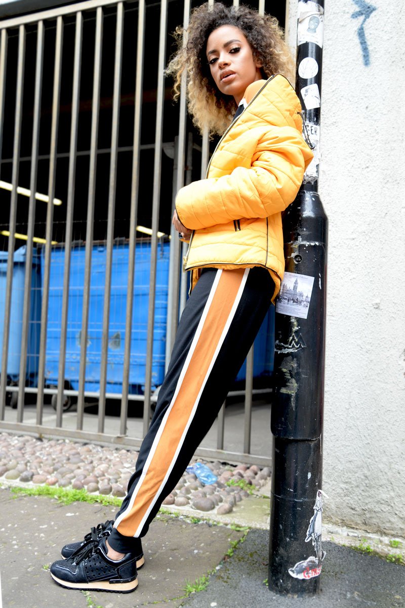 Mustard Padded Coat - Zara-Coats